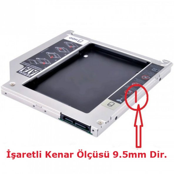 Ssd Caddy 9.5Mm Dvd To Ssd Kızak 2 Hdd Bağlama - Hdd Caddy Kutu - 4