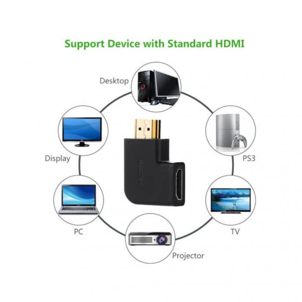 90 Derece Hdmi Uzatma Çevirici Dirsek Adaptör Sağ Açili 519134295 - Resim 2