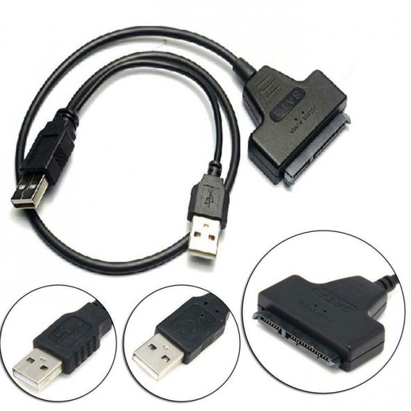 2.5 İnç Sata Harddisk Çevirici Kablo Usb 2.0 + Koruma Kutusu - 6