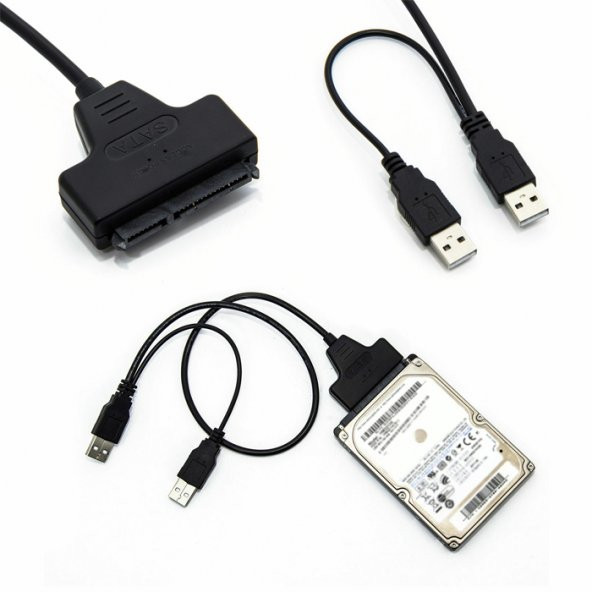 2.5 İnç Sata Harddisk Çevirici Kablo Usb 2.0 + Koruma Kutusu - 8