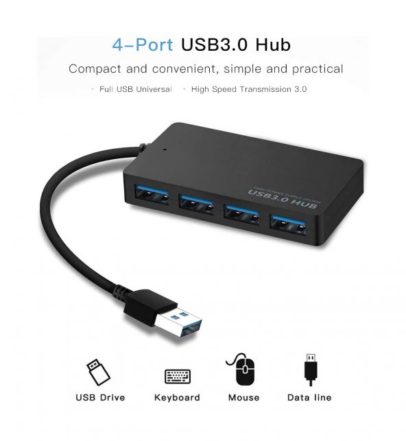 Usb 3.0 Hub Çoklayıcı 4 Port Çoğaltıcı Slim Chipli Versiyon - Resim 3