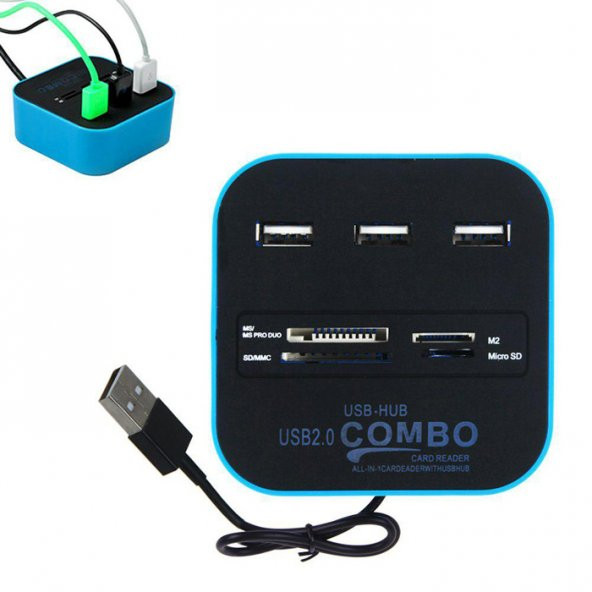 USB Hub Çoklayıcı Kart Okuyucu Combo Ms Micro Sd Mmc