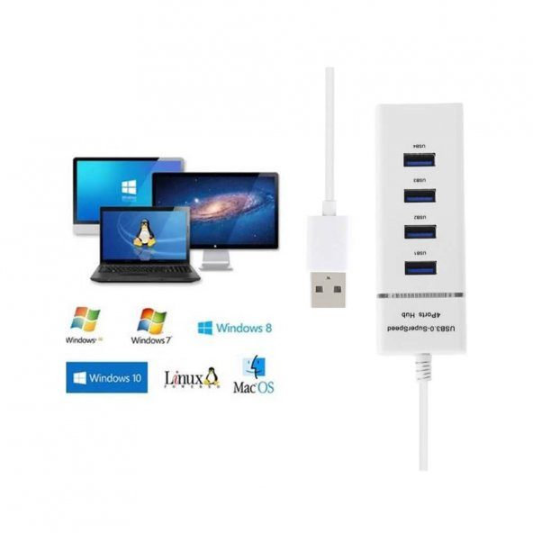 4 Port Usb 3.0 Hub Usb Çoklayıcı 5Gbps Chipli Versiyon