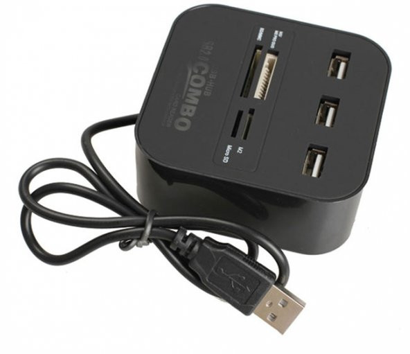 3 Port Usb 2.0 Hub Usb Çoklayıcı Usb Kart Okuyucu - Resim 3
