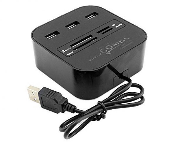 3 Port Usb 2.0 Hub Usb Çoklayıcı Usb Kart Okuyucu - Resim 5