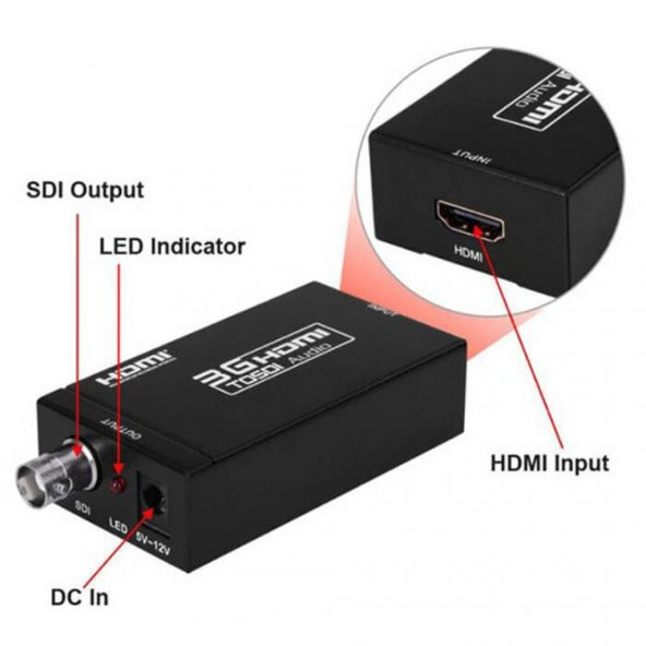 3G Hdmi To Sdi Converter Adaptör Bnc Sdi/Hd-Sdi/3G-Sdi 2.970 Gbit