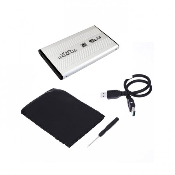 2.5 İnç Usb 3.0 Sata Harddisk Hdd Kutusu 5 Gbps + Kılıf - Gri - 2