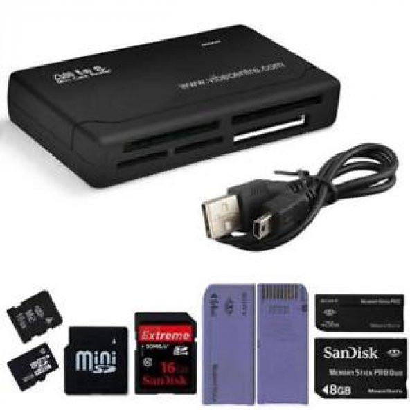 Çoklu Kart Okuyucu Compact Tf Micro Sd Mmc M2 Ms Xd Sdhc Kartlar - Resim 6