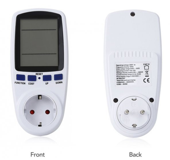 Wattmetre Priz Tipi 16A 3680W Enerji Sarfiyat Ölçer N11.95 - Resim 4
