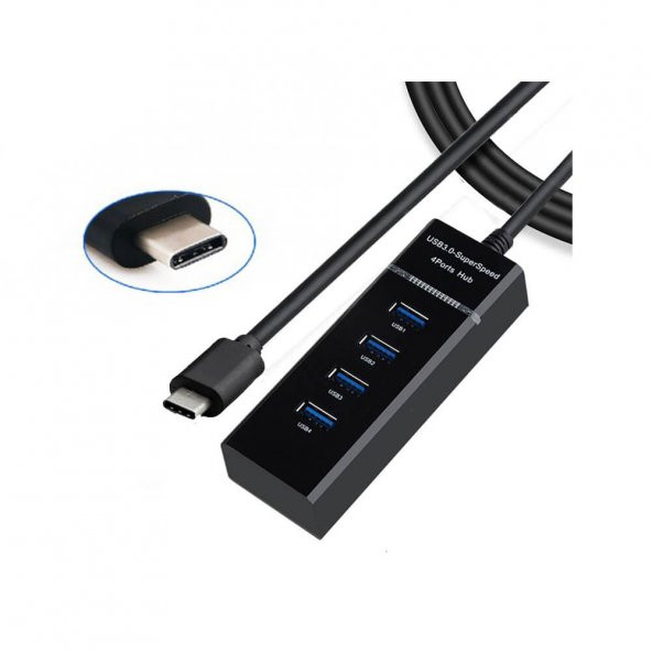 Usb Type C To 4 Port Usb 3.0 Çevirici Hub Çoklayıcı Type C - 2