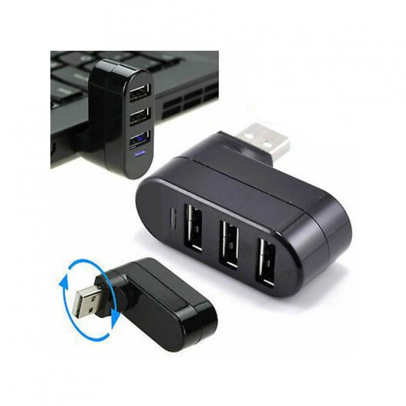 3 Port 360 Dirsek Usb Hub Çoğaltıcı Çoklayıcı Usb 2.0 Çoklama ürün görseli