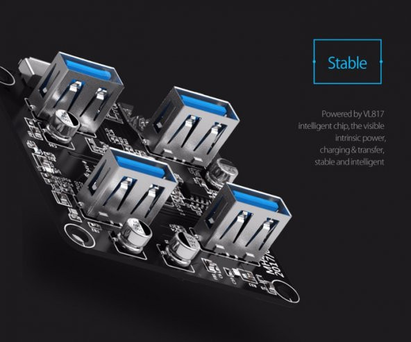 Orico 4 Port Usb 3.0 Çoklayıcı Çoğaltıcı Hub Şeffaf Gövde 5 Gbps - Resim 9