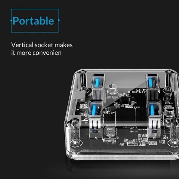 Orico 4 Port USB 3.0 Şeffaf Çoklayıcı HUB MH4U-U3 - Resim 7