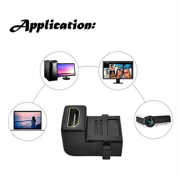 Hdmi Dişi / Dişi Adaptör 90 Derece - Panel Tipi - Hdmi Uzatma L - 4