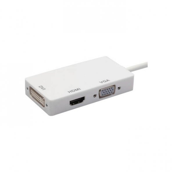 Displayport To Hdmi Vga Dvi Çevirici Adaptör Beyaz - 2