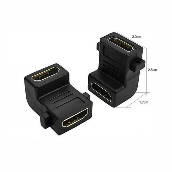 Hdmi Dişi / Dişi Adaptör 90 Derece - Panel Tipi - Hdmi Uzatma L - 5