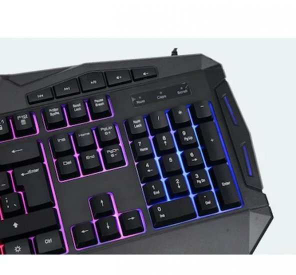 Wozlo WZ-790M Işıklı Usb Oyuncu Multimedia Gaming Q Klavye - Resim 2