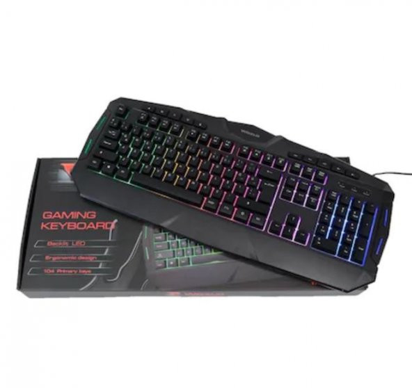 Wozlo WZ-790M Işıklı Usb Oyuncu Multimedia Gaming Q Klavye - Resim 3