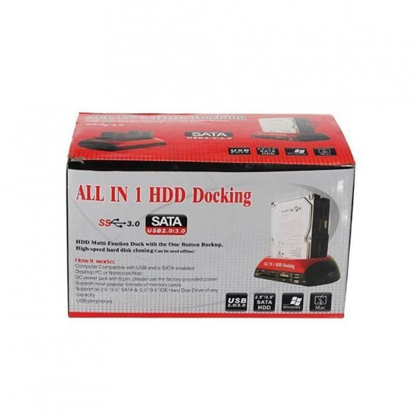 Usb 2.0 Hard Disk Docking Kart Okuyucu Hdd Ssd Klonlama Ide Sata - 7