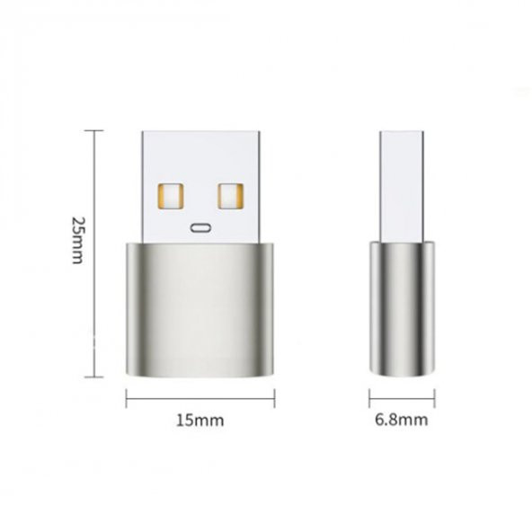 Usb To Type-C Dişi Çevirici Dönüştürücü Adaptör - 11