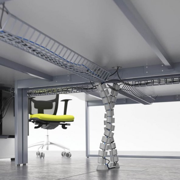 Masa Altı Kablo Toplayıcı - Dinazor Omurga Kablo Kanalı - Beyaz (519130368) - Resim 4