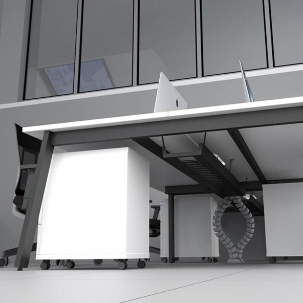 Masa Altı Kablo Toplayıcı - Dinazor Omurga Kablo Kanalı - Beyaz (519130368) - Resim 5