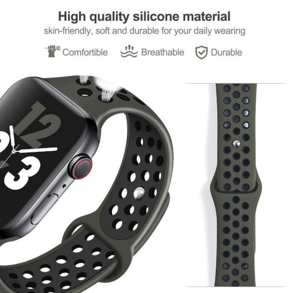 Apple Watch Nike Serisi 2 3 4 5 Silikon Kordon Kayış 38Mm 40Mm (519130249) - 3