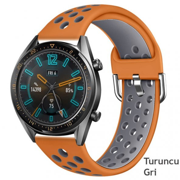 Huawei Watch Gt Gt2 46 Mm Spor Renkli Silikon Kordon Kayış (519130175) - 6