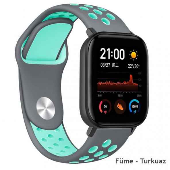 Xiaomi Huami Amazfit Bip Için Silikon Kordon Kayış Kırmızı-Siyah (519130174) - 7