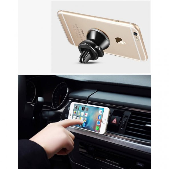 Araç Içi Telefon Tutucu Havalandırma Manyetik Hareketli - Siyah 519130120 - 5