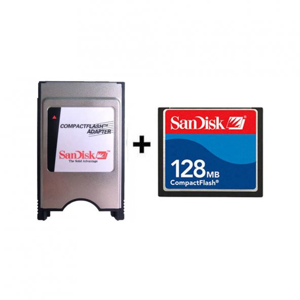 Sandisk Pcmcıa Cf Adaptör + 128Mb Cf Kart Compact Flash Kart