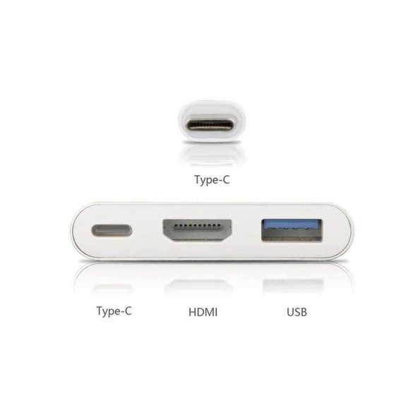Ipad Pro 12.9 Inç A1876 A1895 Type-C To Hdmi + Usb 3.0 Çevirici 127058147633 - 4