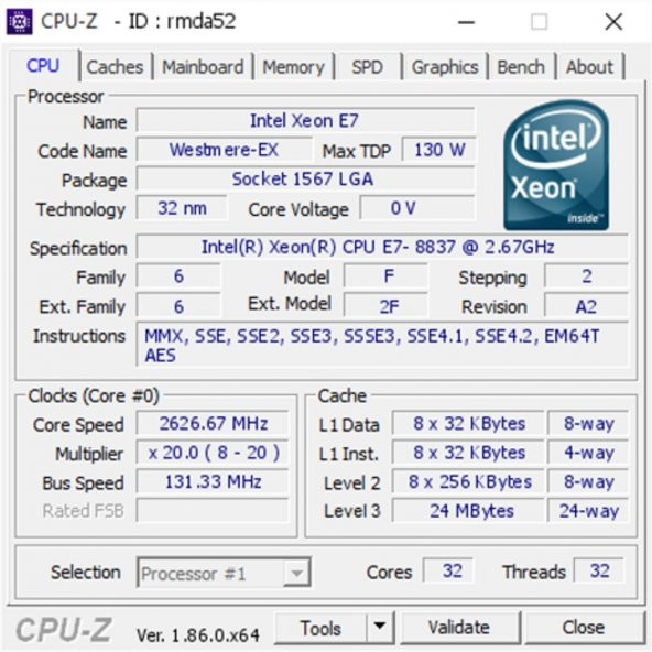 Intel Xeon Processor E7-8837 Işlemci 24M Cache 2.66 Ghz Soket1567 519129443 - Resim 3