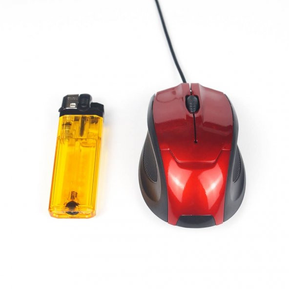 Kablolu Usb Optik Mouse 1600 Dpi Optic Maus Fare - Kırmızı 519129410 - 3