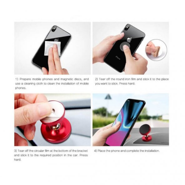 Mıknatıslı Araç Içi Telefon Gps Tutucu 360 Tüm Cihazlarla Uyumlu 519128537 - 3