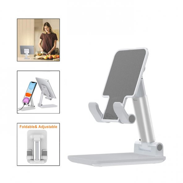 Masaüstü Katlanabilir Tablet ve Telefon Tutucu 2 Kademeli Stand - 10