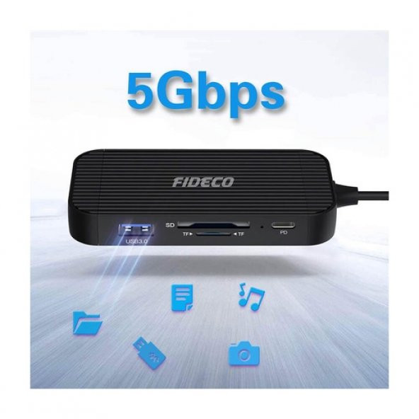 Fideco Type C To 4K Hdmi Gigabit Ethernet Usb 3.0 Hub 9 In 1 (519128014) - 5