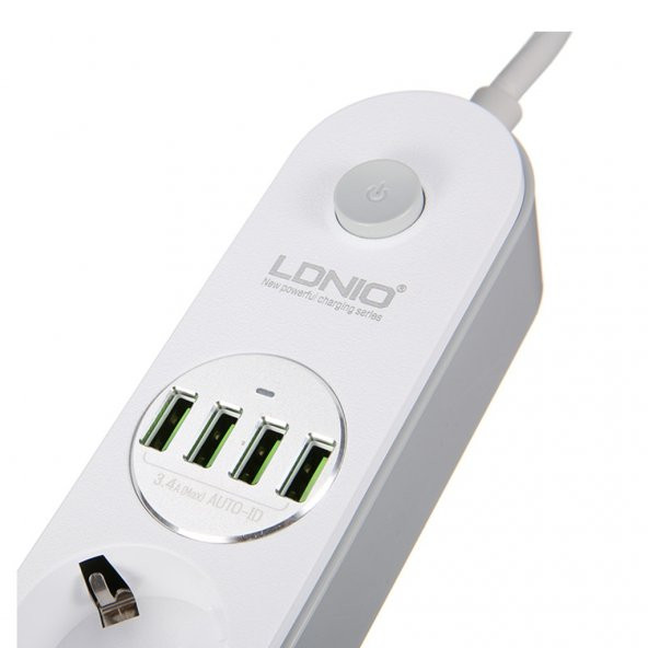 Ldnio SE4432 4xUsb Çıkışlı 4lü Akım Korumalı Priz Beyaz - 5
