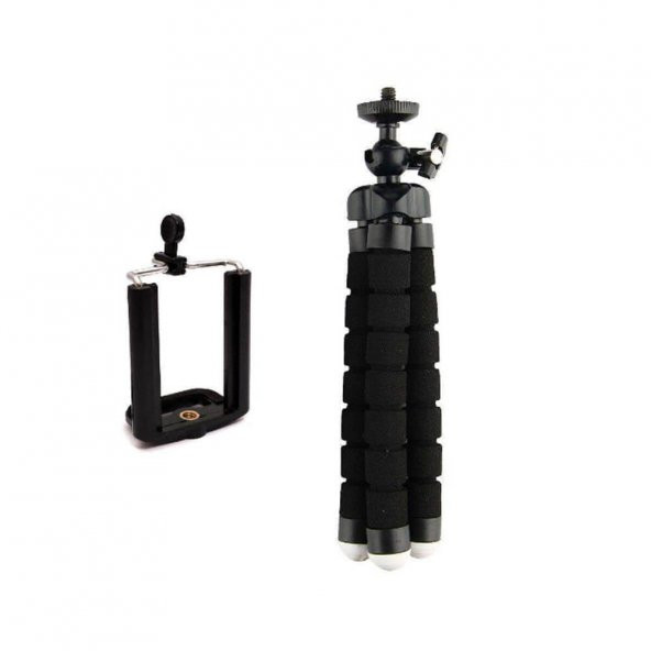 Mini Ahtapot Tripod Iphone Huawei Samsung Xiaomi Sony Asus Siyah - 3