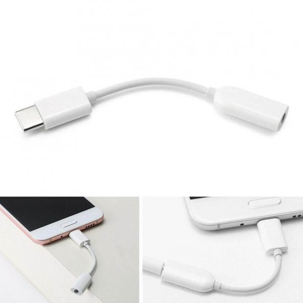 Type-C To Aux 3.5Mm Kulaklık Çevirici Dönüştürücü Adaptör - 5
