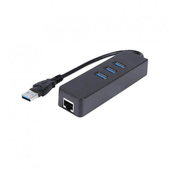 Wozlo RJ45 3 Port USB 3.0 Hub Çoklayıcı Gigabit Ethernet Lan Ağ Adaptörü - Resim 4