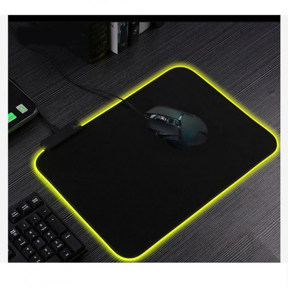 Işıklı Rgb Mouse Pad 25-35Cm Rgb Işıklı Mouse Ped Kaymaz Taban
