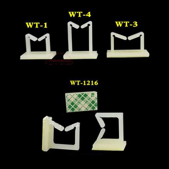 Wt-1 Geçmeli Kablo Klipsi-Kablotoplayıcı-Yapışkanlı-Sabit 50 Adet - Resim 5