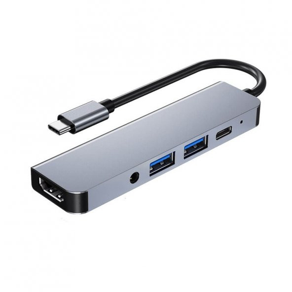 USB 3.1 Type C To Hdmi 4K Ses USB C 2XUSB 3.0 Hub Çevirici Kablo