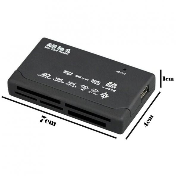 Usb Çoklu Kart Okuyucu Hub Micro Sd Xd Mmc Ms Cf Tf Mini M2 Combo - 3