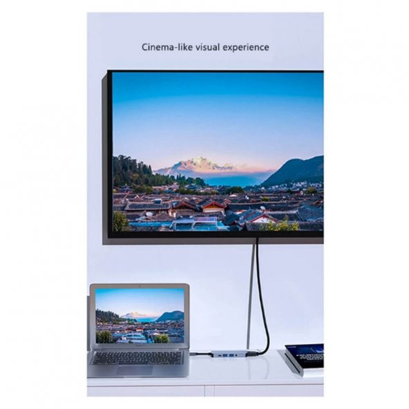 USB 3.1 Type C To Hdmi 4K Ses USB C 2XUSB 3.0 Hub Çevirici Kablo - 3