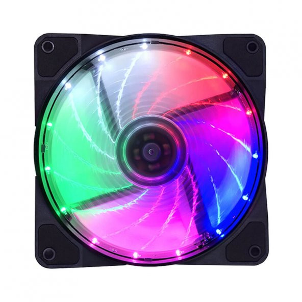 12Cm Kasa Fanı 3D 15 Led Rgb Soğutucu Fan Sessiz Renkli Işıklı - Resim 3