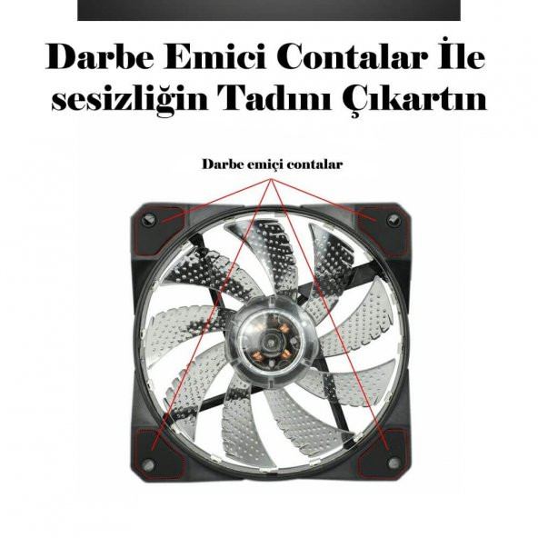 12Cm Kasa Fanı 3D 15 Led Rgb Soğutucu Fan Sessiz Renkli Işıklı - Resim 7