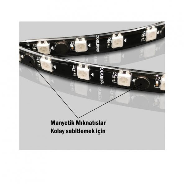 Manyetik Rgb Led Işık 5V 4Pin Kasa İçin Işık - 8