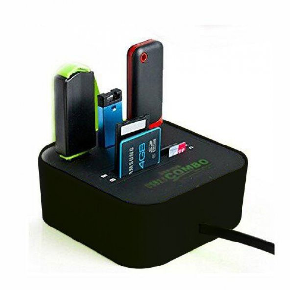 USB 2.0 Hub 3 Port USB Çoklayıcı Çoklu Kart Okuyucu 40 In 1 - 4